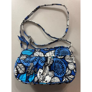 Vera Bradley Blue Bayou Frannie Floral Crossbody Bag Small Blue